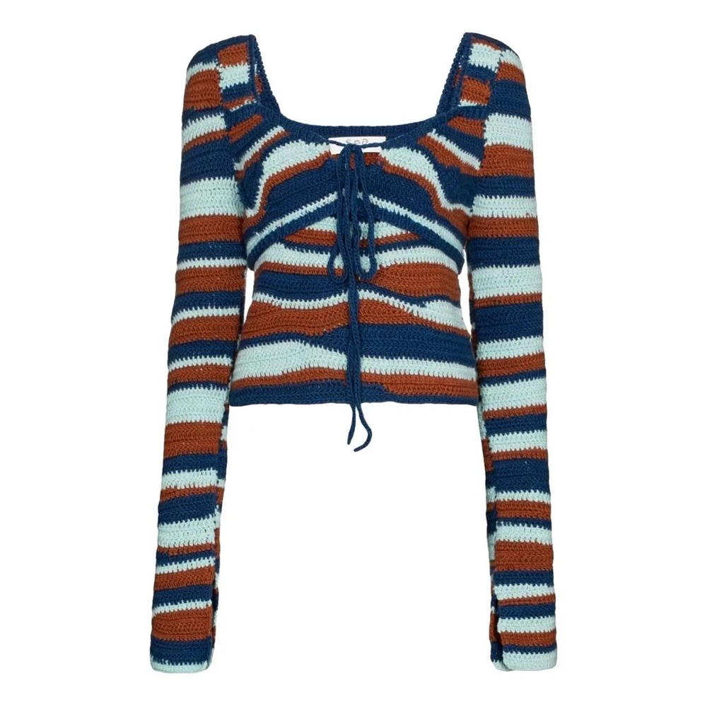 Sea New York Wavey Crochet Wool Sweater Size M